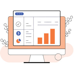 Track financial success using dynamic charts on a modern computer screen