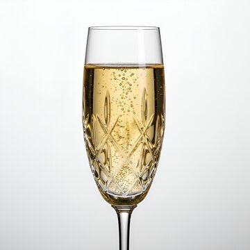 Verre de champagne isol&eacute; sur fond blanc