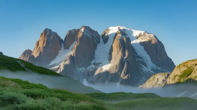 mountain landscape with blue sky - Powered by Adobe