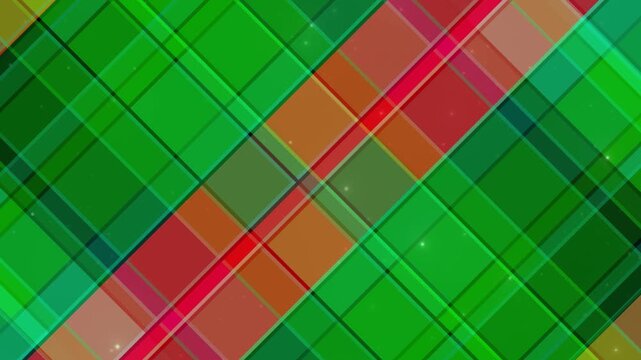 A festive abstract pattern of intersecting green red and pink lines forms a plaid design with a Christmas holiday vibe evoking warmth joy and celebration in a digital background