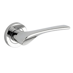 Modern chrome door handle isolated on transparent background