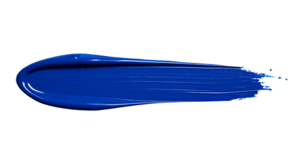 textured abstract indigo color paint stroke isolated on transparent background, png