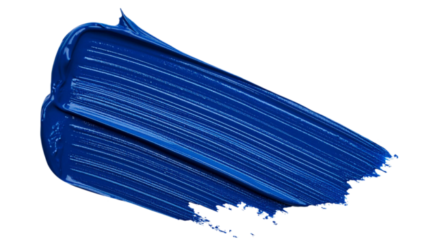 textured abstract indigo color paint stroke isolated on transparent background, png - Powered by Adobe