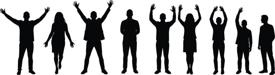 ated, white background, expressive, group, posture, communication, abstract, minimal, crowd, diversity, concept