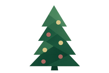 Obraz premium Christmas tree vector illustration with simple modern design, green layered triangles forming a festive holiday decoration