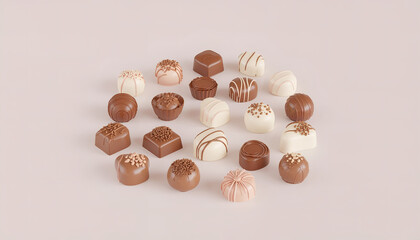 Variety of chocolate candies: 