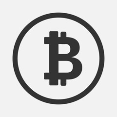 Minimalist Bitcoin Icon — Digital Currency & Blockchain Finance Symbol