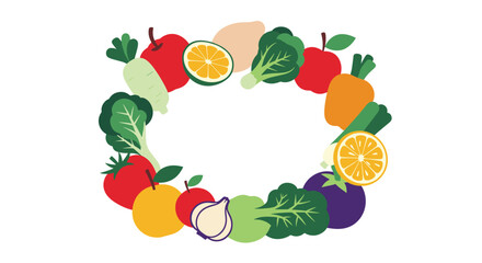 Obraz premium A vibrant illustration of a healthy food frame, perfect for health and wellness themes.