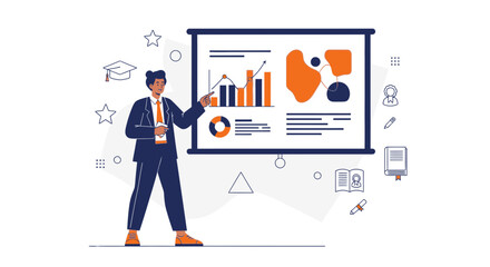 Business Presentation Depicting Data Analysis And Visual Strategies For Improved Performance