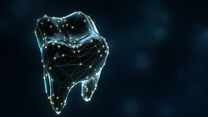 Futuristic Tooth Structure 3D Digital Dental Visualization