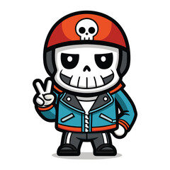 Cartoon worker man character with gun illustration