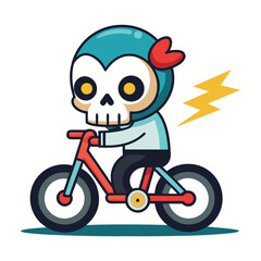 funny cartoon biker riding a motorcycle