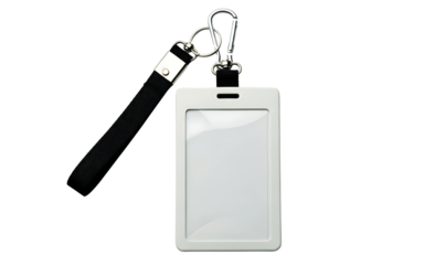 White badge isolated on transparent background for identification