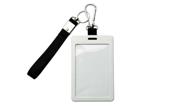 White badge isolated on transparent background for identification