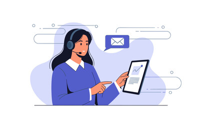 Customer Service Representative Using Technology, Providing Support And Assistance Efficiently