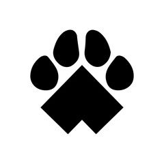 Dog paw print clip art design on plain white transparent isolated background for card, shirt, hoodie, sweatshirt, apparel, card, tag, mug, icon, poster or badge