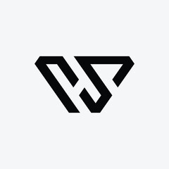 SJ modern typography branding logo