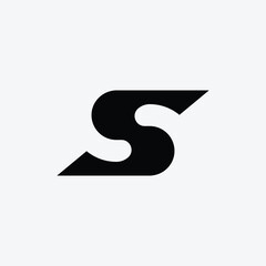 Letter S with gaming branding flat logo