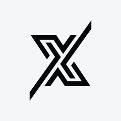 Letter X with arrow modern monogram logo