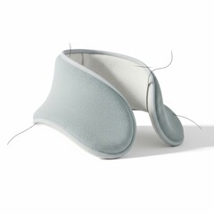 Modern Ergonomic Sleep Mask in Soft Light Gray Fabric for Rest and Relaxation