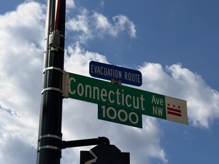 Fototapeta premium Connecticut Avenue NW Street Sign under Blue Sky in Washington DC