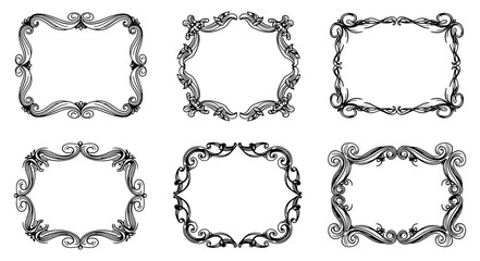 Frame set of vintage ornate designs