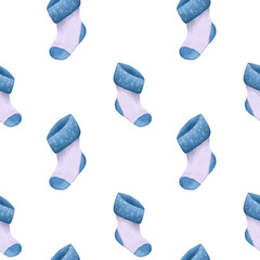 Fun and festive New Year sock pattern for holiday packaging and decor