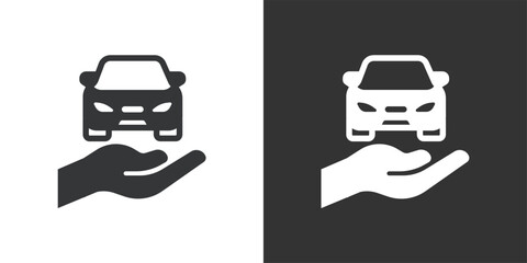 Car Insurance icon. Solid glyph series icon
