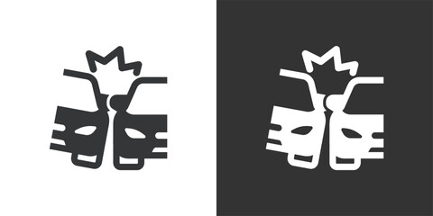 Car accident icon. Solid glyph series icon