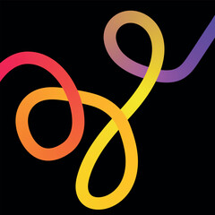 Abstract gradient swirl vector illustration on a black background