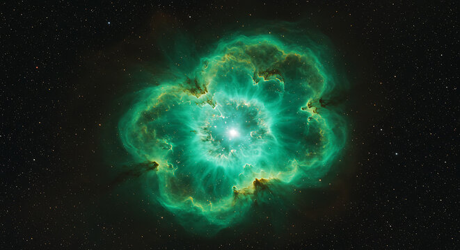 The NGC 6543 Cat's Eye Nebula in Deep Space - Powered by Adobe