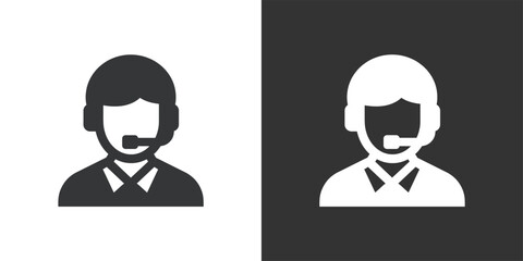 Customer service icon. Solid glyph series icon