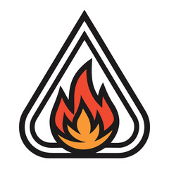 vector fire icon set with flames illustration