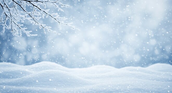 Frosted branches snow covered hills winter falling snow