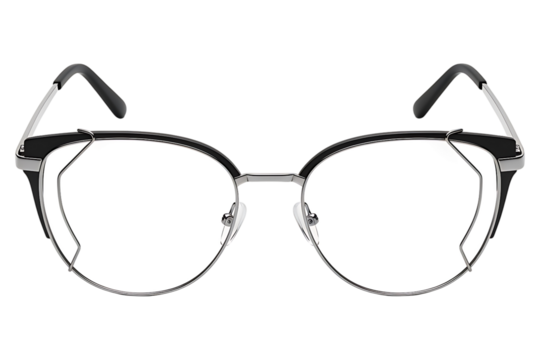 Modern geometric eyeglasses frame — transparent isolated PNG