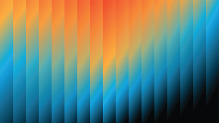 Gradient Stripes Transitioning From Blue To Orange And Black abstract background