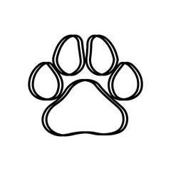 Dog paw print clip art design on plain white transparent isolated background for card, shirt, hoodie, sweatshirt, apparel, card, tag, mug, icon, poster or badge