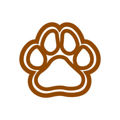 Dog paw print clip art design on plain white transparent isolated background for card, shirt, hoodie, sweatshirt, apparel, card, tag, mug, icon, poster or badge