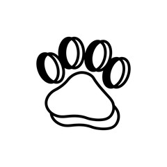 Dog paw print clip art design on plain white transparent isolated background for card, shirt, hoodie, sweatshirt, apparel, card, tag, mug, icon, poster or badge
