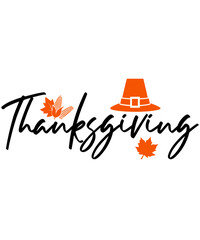 Thanksgiving typography clip art design on plain white transparent isolated background for card, shirt, hoodie, sweatshirt, apparel, card, tag, mug, icon, poster or badge