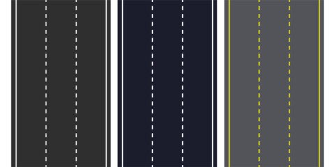 straight asphalt road going to the distance on transparent background Road, highway isolated on white background. Vector 