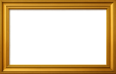 Gold picture frame with transparent background