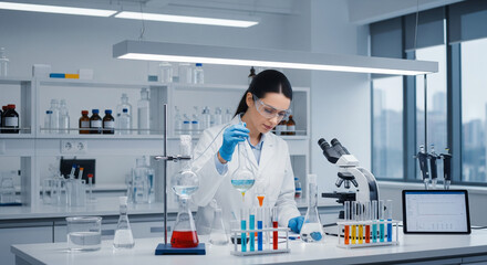 female scientist working in laboratory