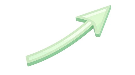 Upward Pointing Arrow: Indicating Ascent and Positive Trajectory on a Bright Isolated Backdrop