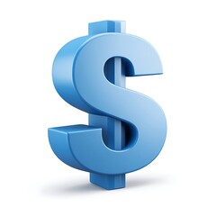 Vibrant Blue 3D Dollar Sign Illustration for Financial Articles, Accounting & Business Graphics