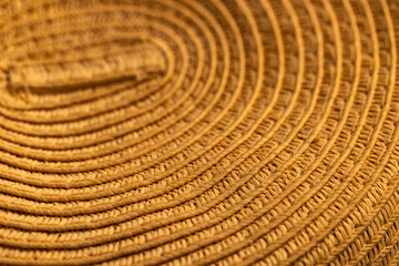 Fototapeta premium Close Up Straw Hat Weave Textile Background Texture