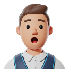 Avatar 3d icon png boy 3d icon cartoon avatar 3d character png icon transparent background isolated on transparent background