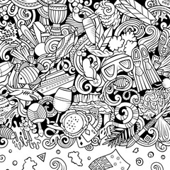 Australia cartoon doodle border illustration