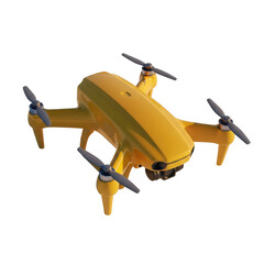 Yellow drone with american flag on black background isolated illustration on transparent background