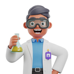 Avatar 3d scientist icon cartoon